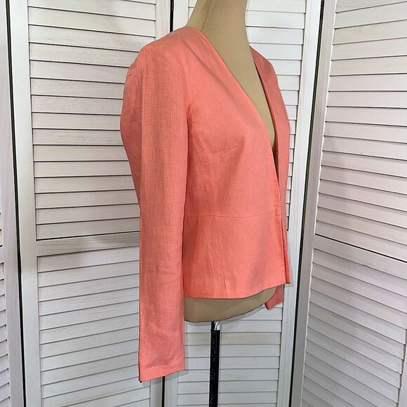 BR Linen Peplum Jacket Elegant Coral Size 8 NWOT - Picture 5 of 11